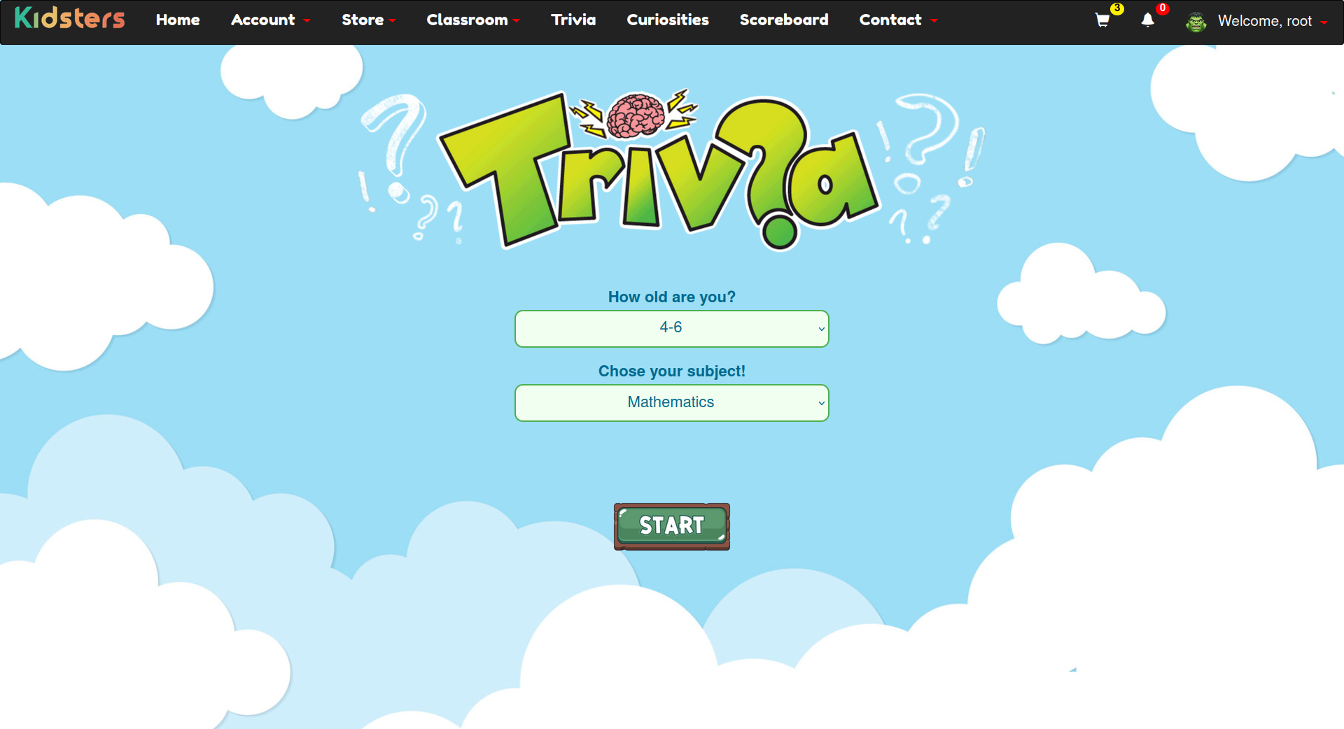 Kidsters Trivia Main